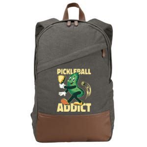 Funny Pickleball Addict Cotton Canvas Backpack