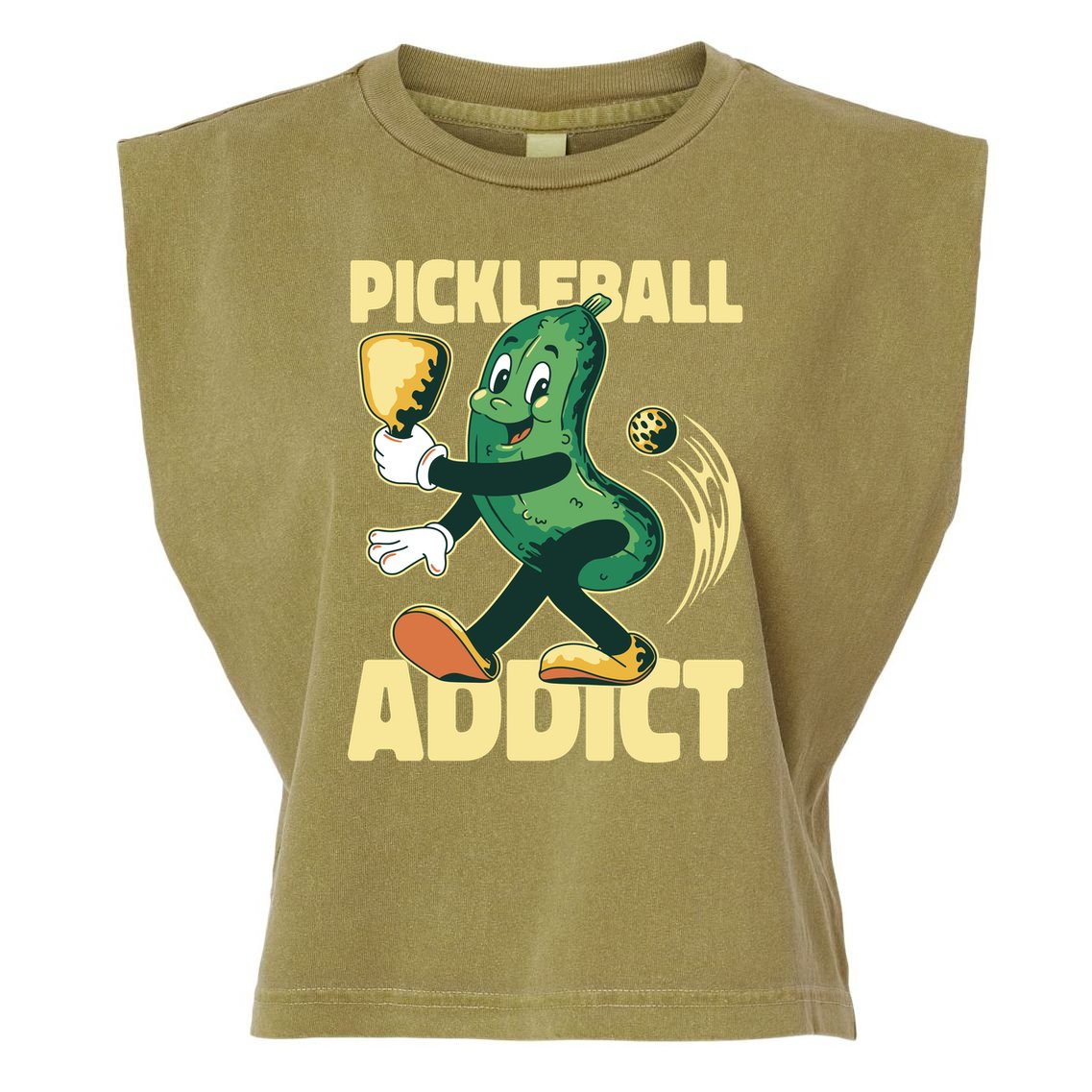 Funny Pickleball Addict Garment-Dyed Women's Muscle Tee