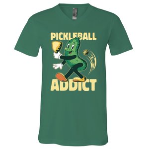 Funny Pickleball Addict V-Neck T-Shirt