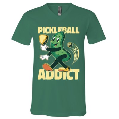 Funny Pickleball Addict V-Neck T-Shirt