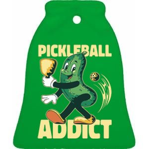 Funny Pickleball Addict Ceramic Bell Ornament