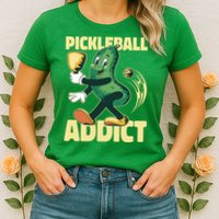 Funny Pickleball Addict Womens T-Shirt