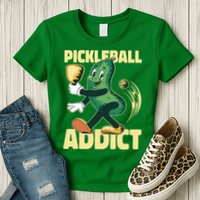 Funny Pickleball Addict Womens T-Shirt