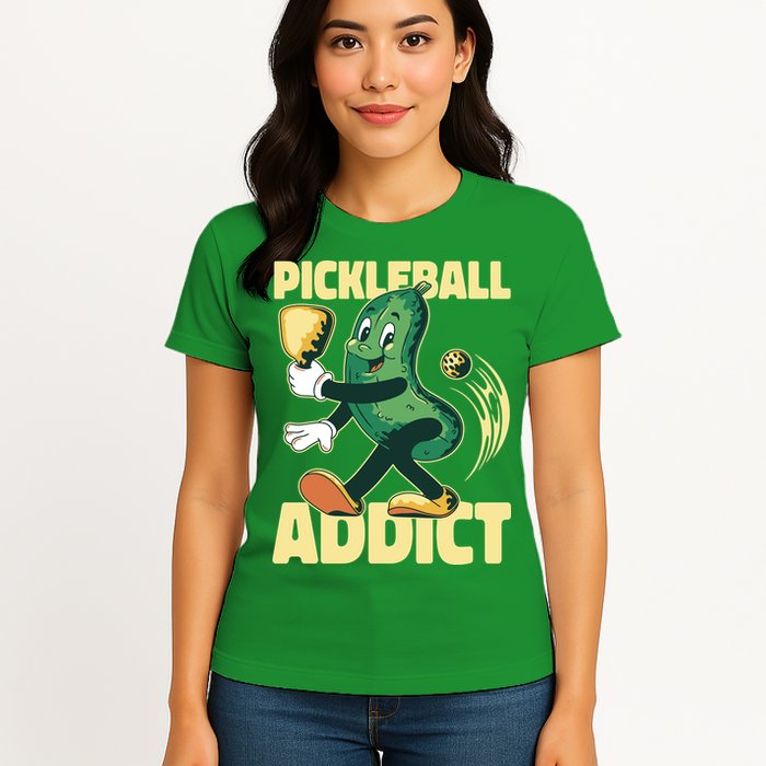 Funny Pickleball Addict Womens T-Shirt