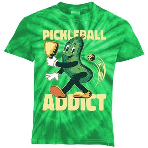 Funny Pickleball Addict Kids Tie-Dye T-Shirt