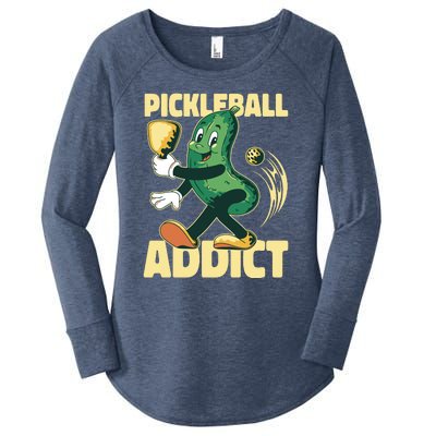 Funny Pickleball Addict Women's Perfect Tri Tunic Long Sleeve Shirt