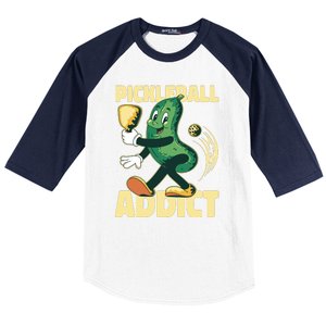 Funny Pickleball Addict Baseball Sleeve Shirt