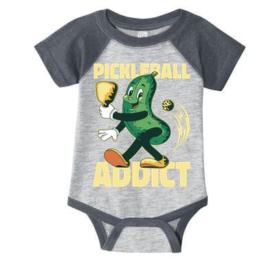 Funny Pickleball Addict Infant Baby Jersey Bodysuit