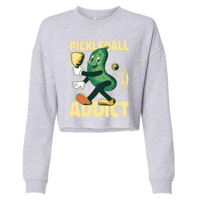 Funny Pickleball Addict Cropped Pullover Crew