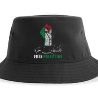 Free Palestine Arabic support Palestine and Gaza Jerusalem Sustainable Bucket Hat