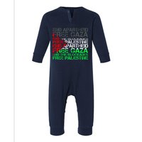 Free Palestine Arabic Palestine Gaza Jerusalem Support Flag Infant Fleece One Piece