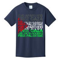 Free Palestine Arabic Palestine Gaza Jerusalem Support Flag Kids T-Shirt