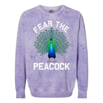 Funny Peacock Art For  Colorful Peacock Bird Lover Colorblast Crewneck Sweatshirt