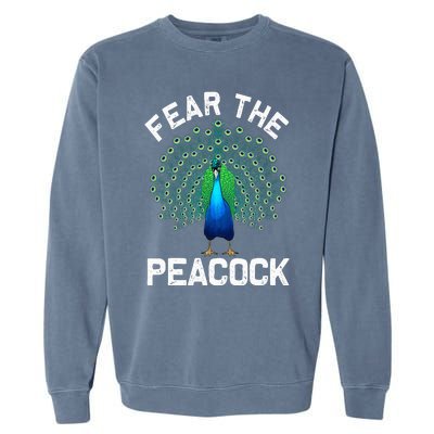 Funny Peacock Art For  Colorful Peacock Bird Lover Garment-Dyed Sweatshirt