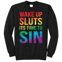 Funny Pride Adult Wake Up Sluts ItS Time To Sin Lgbtq Sweatshirt