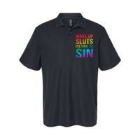 Funny Pride Adult Wake Up Sluts ItS Time To Sin Lgbtq Softstyle Adult Sport Polo