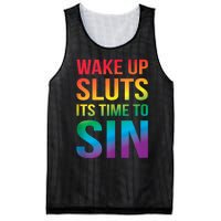 Funny Pride Adult Wake Up Sluts ItS Time To Sin Lgbtq Mesh Reversible Basketball Jersey Tank