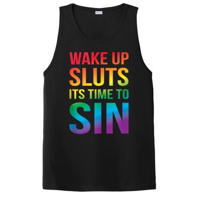 Funny Pride Adult Wake Up Sluts ItS Time To Sin Lgbtq PosiCharge Competitor Tank