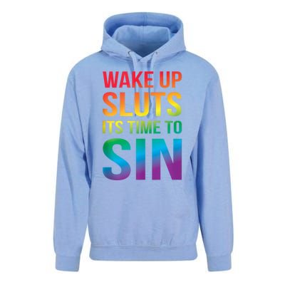 Funny Pride Adult Wake Up Sluts ItS Time To Sin Lgbtq Unisex Surf Hoodie