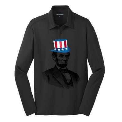 Funny President Abraham Lincoln's Birthday Funny Gift Silk Touch Performance Long Sleeve Polo