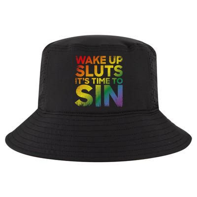 Funny Pride Adult Wake Up Sluts ItS Time To Sin Lgbtq Cool Comfort Performance Bucket Hat