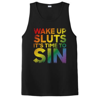 Funny Pride Adult Wake Up Sluts ItS Time To Sin Lgbtq PosiCharge Competitor Tank