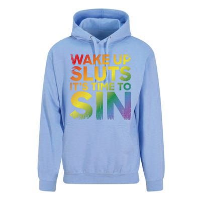 Funny Pride Adult Wake Up Sluts ItS Time To Sin Lgbtq Unisex Surf Hoodie