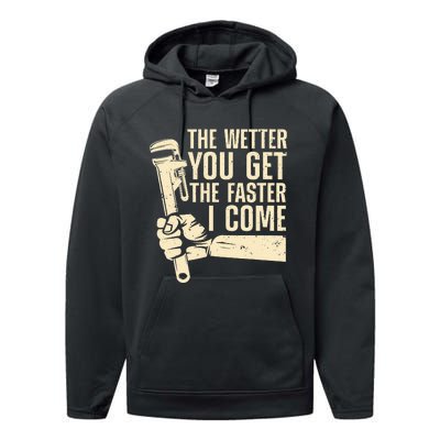 Funny Plumber Art For  Steamfitter Plumbing Lovers Performance Fleece Hoodie