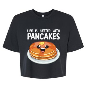 Funny Pancakes Art Brunch Breakfast Pancake Maker Bella+Canvas Jersey Crop Tee