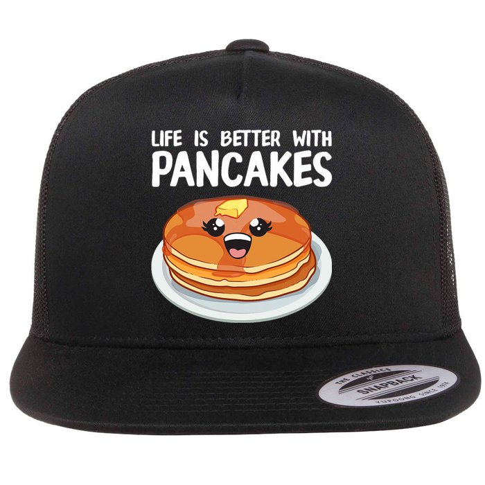 Funny Pancakes Art Brunch Breakfast Pancake Maker Flat Bill Trucker Hat