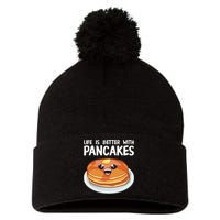 Funny Pancakes Art Brunch Breakfast Pancake Maker Pom Pom 12in Knit Beanie