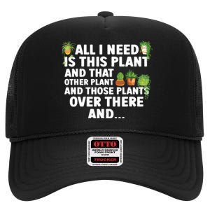 Funny Plant Art For Women Gardening Garden Plant Lovers High Crown Mesh Back Trucker Hat