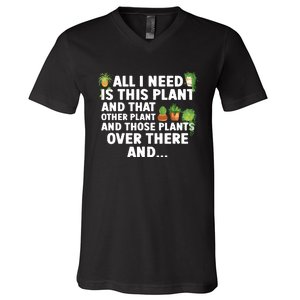 Funny Plant Art For Women Gardening Garden Plant Lovers V-Neck T-Shirt