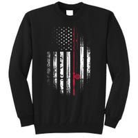 Fishing Pole American Flag Patriotic Outdoorsman Tall Sweatshirt