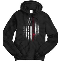 Fishing Pole American Flag Patriotic Outdoorsman Tie Dye Hoodie