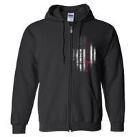 Fishing Pole American Flag Patriotic Outdoorsman Full Zip Hoodie