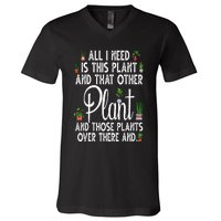 Funny Plant Art For Gardening Plant Lover Gardener V-Neck T-Shirt