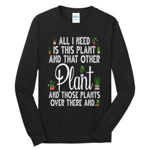 Funny Plant Art For Gardening Plant Lover Gardener Tall Long Sleeve T-Shirt