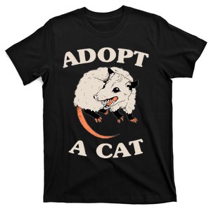 Funny Possum Adopt A Cat Cute Opossums Team Trash Vibes T-Shirt