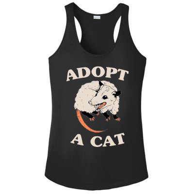 Funny Possum Adopt A Cat Cute Opossums Team Trash Vibes Ladies PosiCharge Competitor Racerback Tank