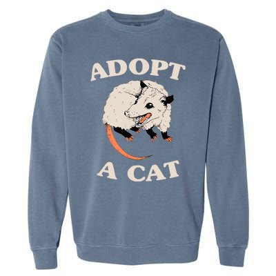 Funny Possum Adopt A Cat Cute Opossums Team Trash Vibes Garment-Dyed Sweatshirt