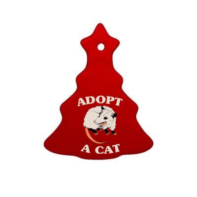 Funny Possum Adopt A Cat Cute Opossums Team Trash Vibes Ceramic Tree Ornament