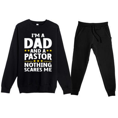 Funny Pastor Appreciation Art For Dad Preacher Christian Premium Crewneck Sweatsuit Set