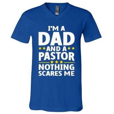 Funny Pastor Appreciation Art For Dad Preacher Christian V-Neck T-Shirt