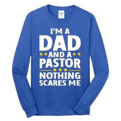 Funny Pastor Appreciation Art For Dad Preacher Christian Tall Long Sleeve T-Shirt