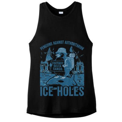 Funny Penguins Against Authoritarian Ice Holes Sarcastic Ladies PosiCharge Tri-Blend Wicking Tank