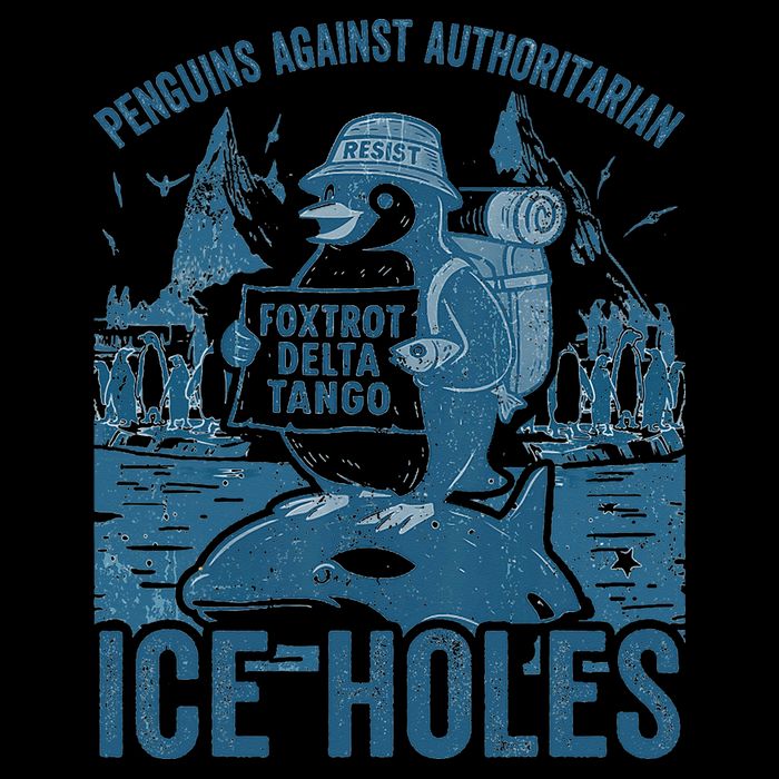 Funny Penguins Against Authoritarian Ice Holes Sarcastic Bucket Hat