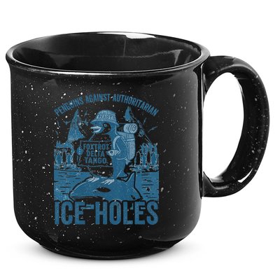 Funny Penguins Against Authoritarian Ice Holes Sarcastic 15oz Campfire Ceramic Mug