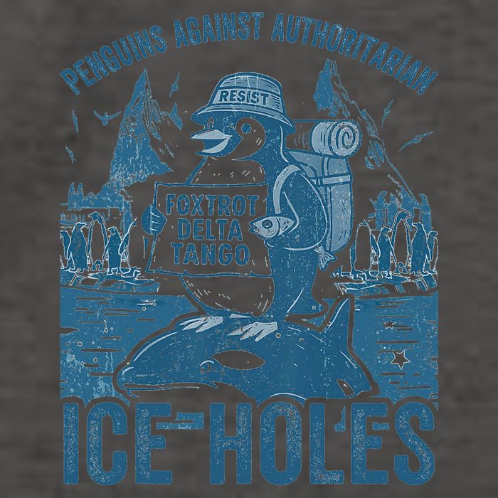 Funny Penguins Against Authoritarian Ice Holes Sarcastic Vector Backpack