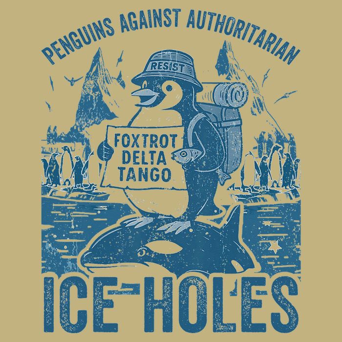 Funny Penguins Against Authoritarian Ice Holes Sarcastic Cooling Performance Crew T-Shirt